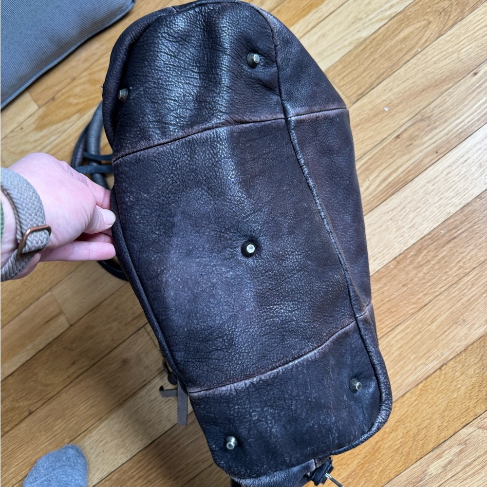 Free People Gray Leather Emerson Tote - Picture 5 of 8